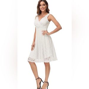 GRACE KARIN XL Women's Sequin Glitter V-Neck Party A-Line Dress Lace